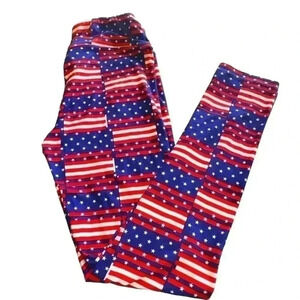 Lularoe one size flag stars & striped leggings . NWOT. Perfect  Americana!